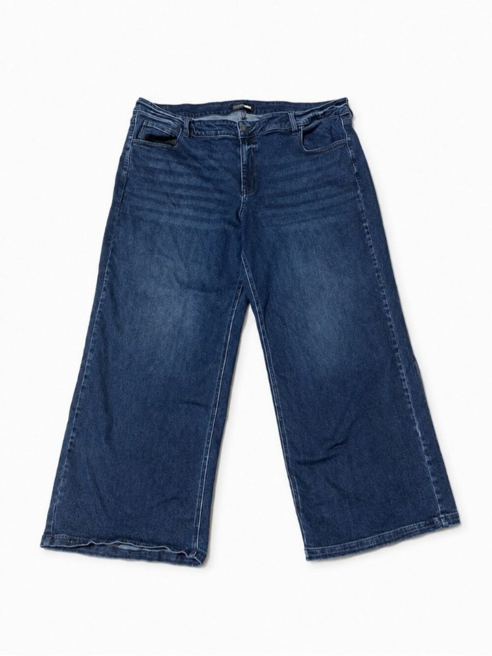 Fashion Nova Women’s Size 22 Dark Wash Wide Leg Jeans High Rise Stretch Denim